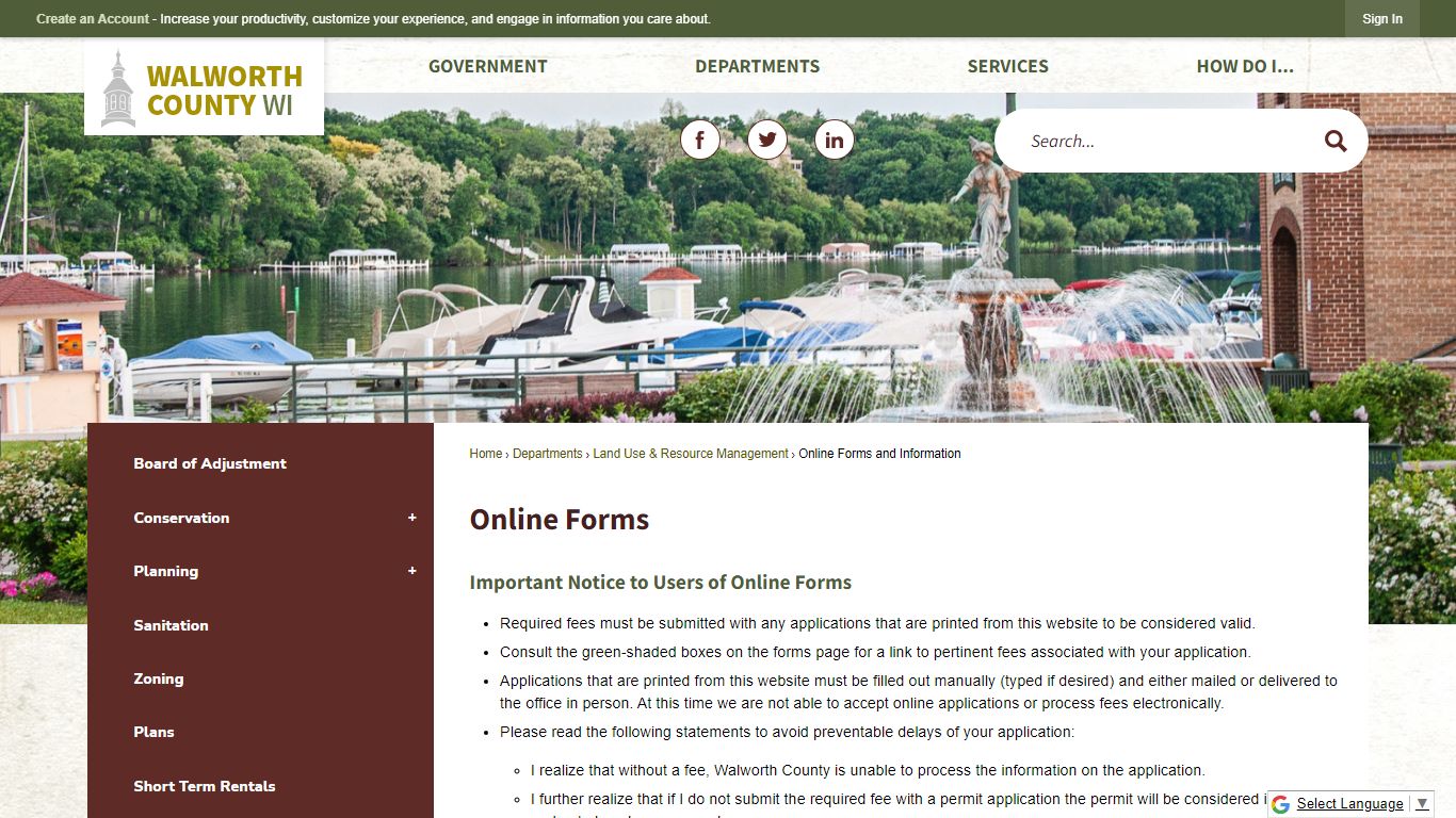 Online Forms | Walworth County, WI
